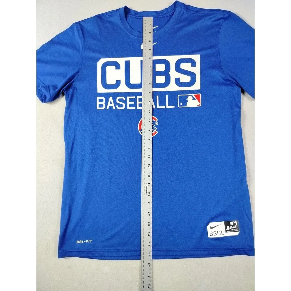 Chicago Cubs Shirt Mens Medium Blue MLB Baseball Nike Dri Fit Authentic Tee